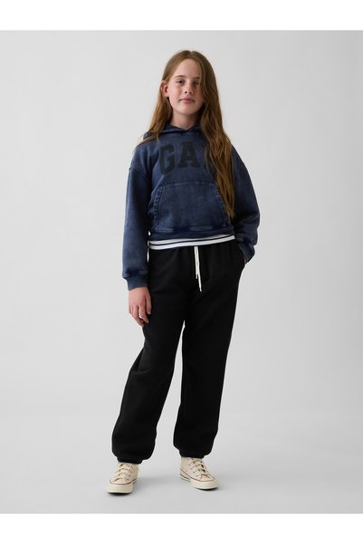 GAP Kız Çocuk Siyah VintageSoft Relaxed Jogger Eşofman Altı