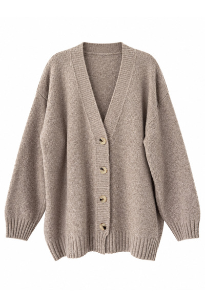 Retrobird Doris Oversize V-Neck Buttoned Knitwear Cardigan Women's Beige