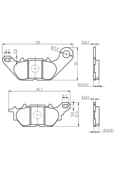 TNT Tuning Placute frana Spate YAMAHA NMAX 125-150cc 2015/TRICITY300 2020/ YB...