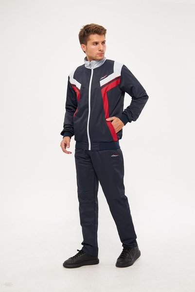 Enrico Ferry Men's Micropoly Fabric Tracksuit Set Navy Blue 2637-L