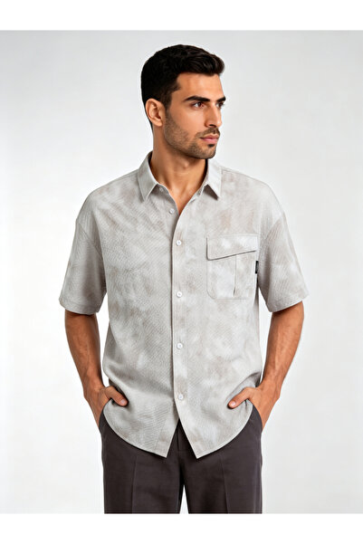Take Two By Styli Beige Tie-Dye Casual Shirt