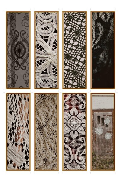OEM Set 8 Semne de Carte cu tematica modele din dantela, elegante, carton fin