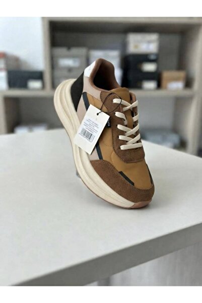 Volis Premium M-26729 Tan Laced Memory Foam Sole Casual Men's Sports Shoes