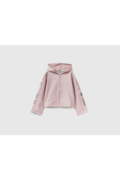 United Colors of Benetton هودي مطبوع بتصميم زيب