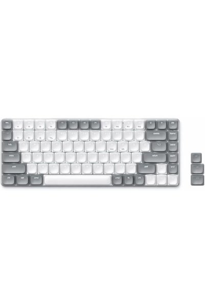 Satechi SM1 75% Mechanical Keyboard, Backlit Bluetooth, Light Grey/White