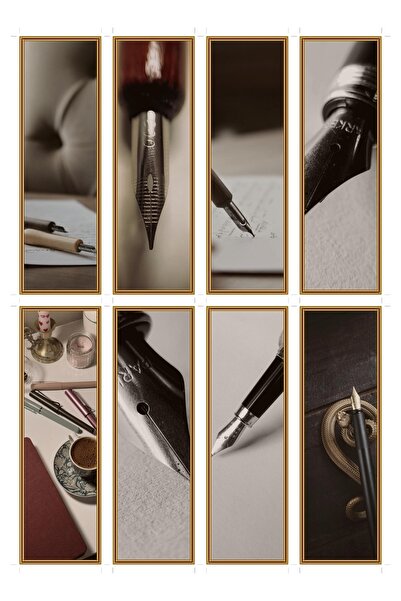 OEM Set 8 Semne de Carte cu Tematica Stilou, Design Elegant, Carton Premium