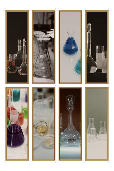 OEM Set of 8 Chemistry Flasks Themed Bookmarks, Scientific Design, Durable Ca...