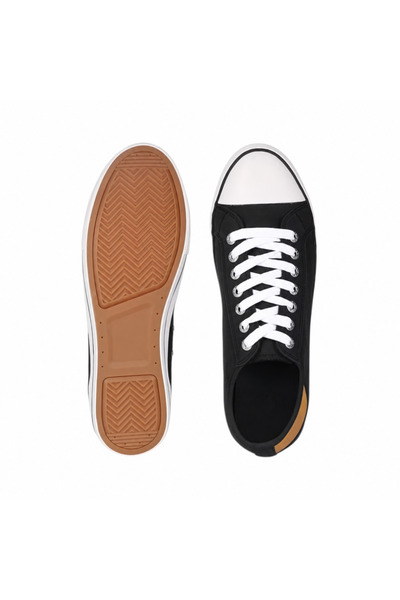 Generic Brand Men's Canvas Sneakers – Classic & Stylish Comfort, Black