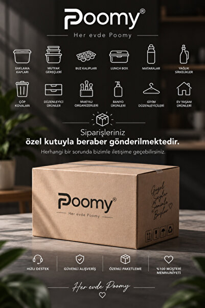 Poomy 6 Bölmeli 360 Derece Döner Kapaklı Diş Fırçalık ve Banyo Organizeri Makyaj Malzeme Düzenleyici