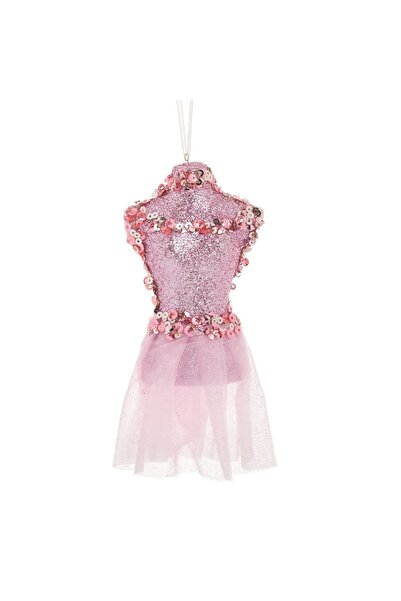 DD SHOP Ornament Brad de Craciun Manechin cu Glitter Roz & Fusta de Balerina ...