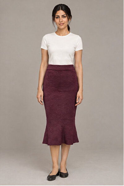 Livia High-Waist Ribbed Mermaid Midi Skirt