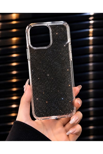 HYPERSOFT iPhone 14 (6.1 Inch) Compatible Super Slim Silvery Shiny Sparkling Hard Glossy and Non-Yellowing Thin Transparent Mica Case
