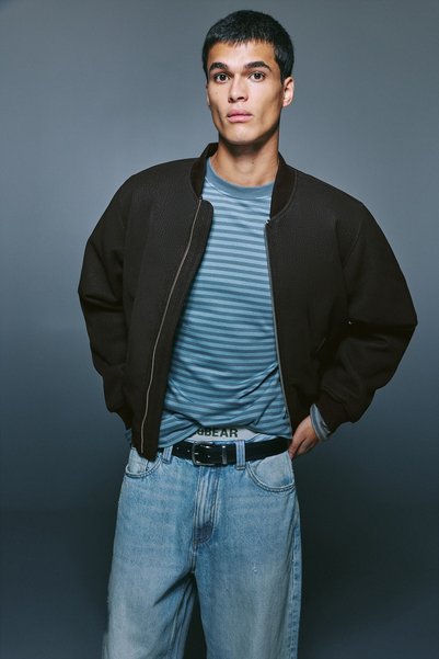 Pull & Bear Suni deri bomber ceket