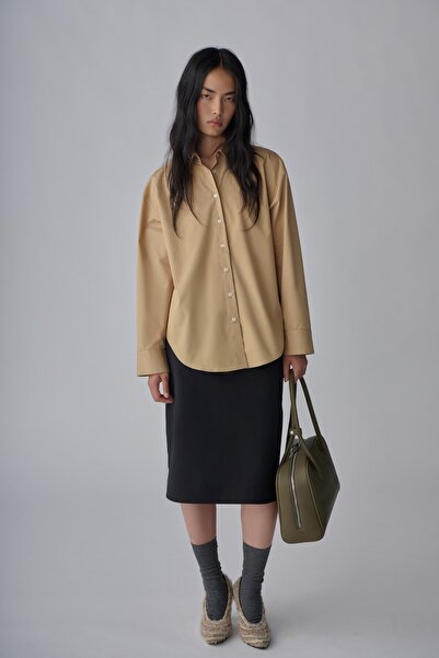 Suud Collection Camel Page Oversize Shirt
