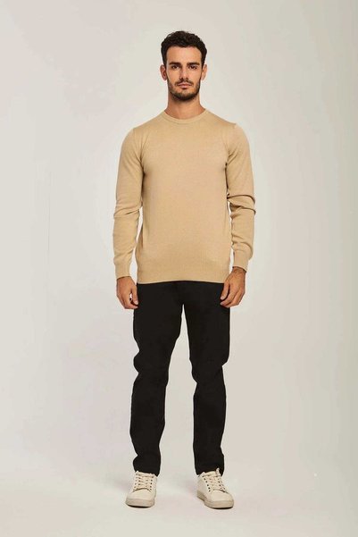 DALYDRESS Mens Solid Long-Sleeve Sweater