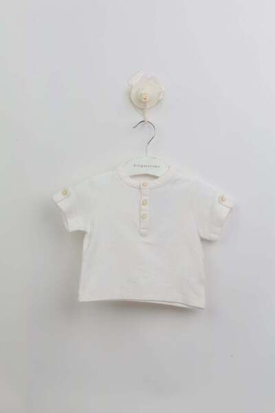 Gingersnaps Boys Solid Button-Front Polo T-Shirt