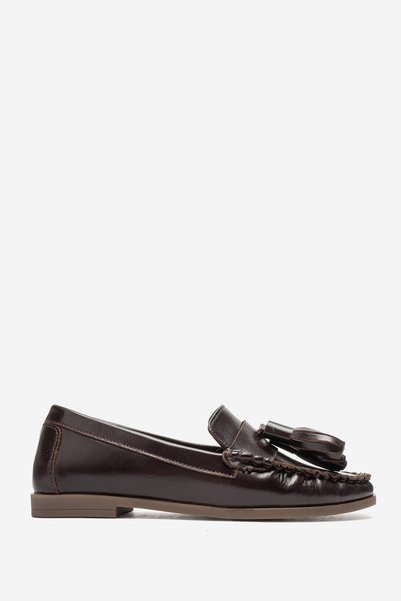 Dericlub Women's Tassel Detailed Loafer Shoes Real Leather Miren