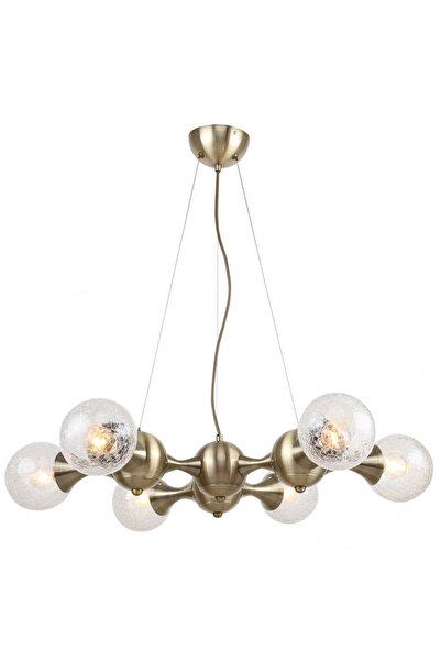Klausen Candelabru Cyclone KL116000, 6xE14, alb+bronz+transparent, IP20,