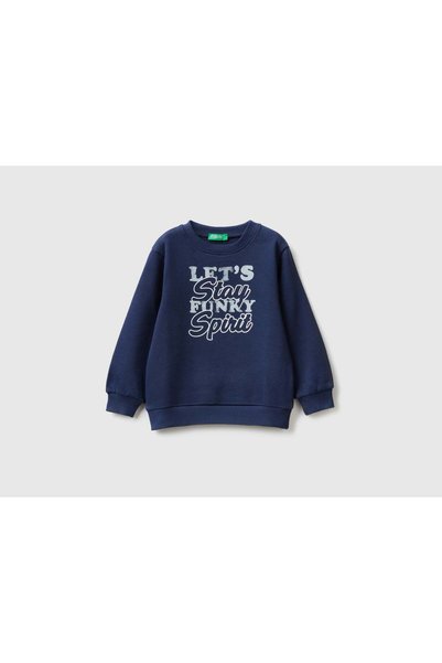 United Colors of Benetton سترة رياضية مطبوعة برقبة مستديرة للأولاد