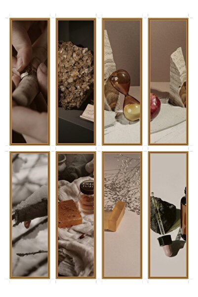 OEM Set 8 semne de carte cu tematica piatra de chihlimbar, design elegant, ca...
