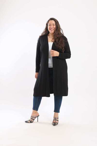 CARINA Solid Long-Sleeve Cardigan