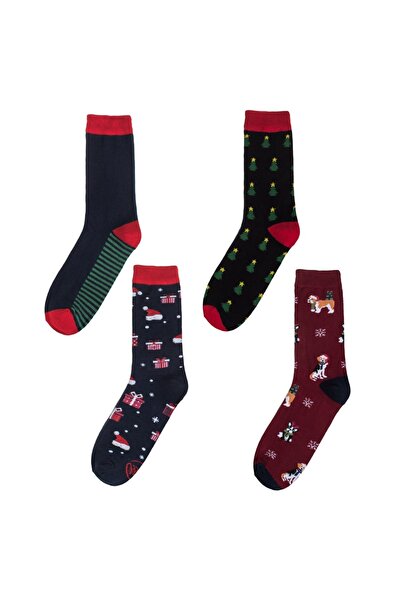 DD SHOP Sosete barbati Craciun, set 4 perechi, marime 41-46, bumbac, imprimeu...