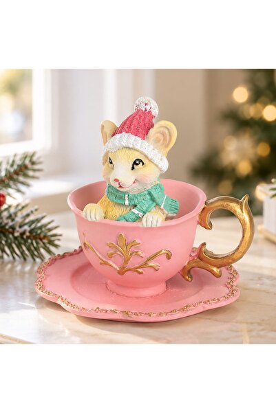 DD SHOP Cana cra roz - verde soricei 11cm - Decoratiuni Craciun Acadele