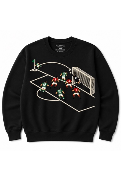 Rabona Fashion Φούτερ με Γραφικό Αγώνα Ποδοσφαίρου: Τελευταία Στιγμή, Γωνιακό...