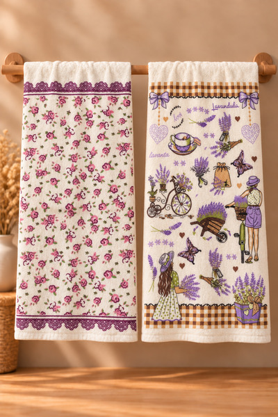 Meslina Home 30X50 Cm 2 Parça %100 Pamuk Baskılı Mutfak Havlusu Kurulama Bezi...