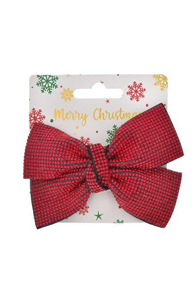 DD SHOP Clama Par de Craciun Fundita Rosie cu Strass 12cm - Accesorii