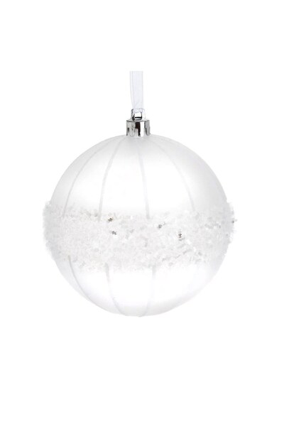 DD SHOP Ornament Brad de Craciun Glob Transparent Frosty Ø8cm - Globuri Irizate
