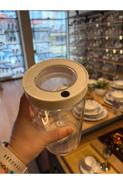 Ogeda Home 1650 ml Kilitli Vakumlu Kapak Kavanoz Beyaz - Arow Yuvarlak Kapak ...