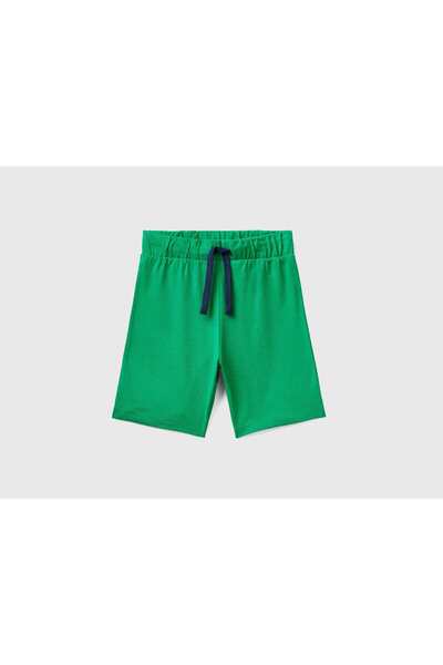 United Colors of Benetton Kids' Solid Jersey Bermuda Shorts with Drawstring