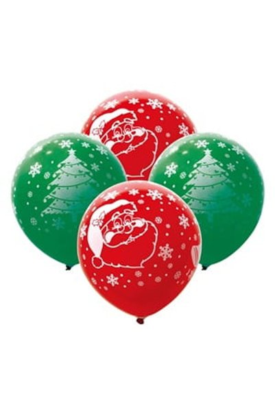DD SHOP Baloane de petrecere cu imprimeu de Craciun, latex, verde si rosu, 30...