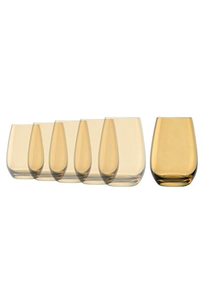 Stolzle Set of 6 water glasses, made of glass, 465ml, "Elements", Amber -