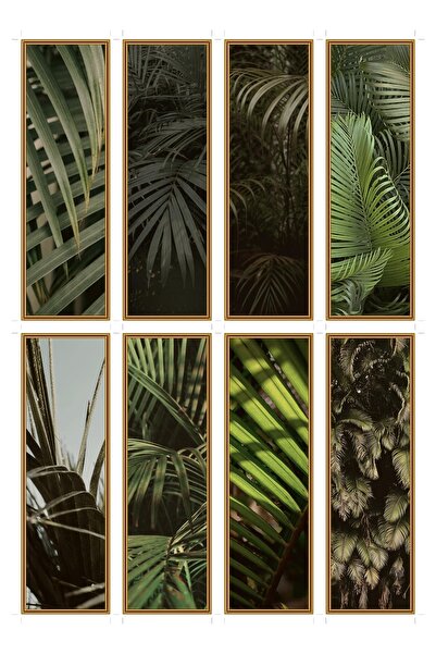 OEM Set 8 semne de carte cu frunze de palmier, Design tropical, Carton lucios...