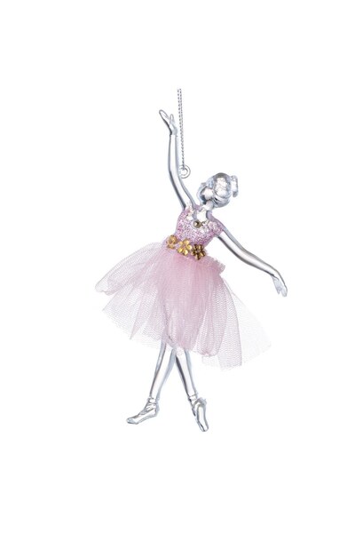DD SHOP Ornament Brad de Craciun Balerina Transparenta Roz Tul 15cm - Ornamen...