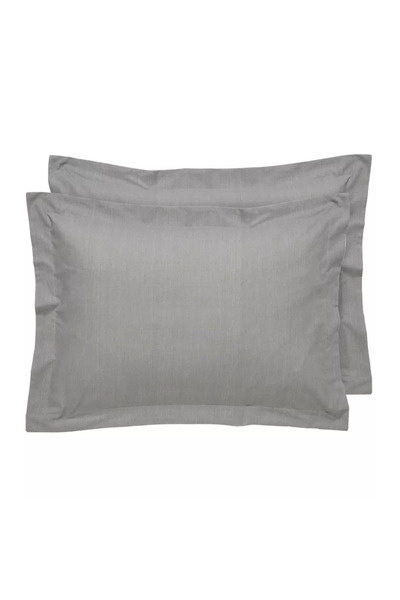 Das Home Ζεύγος Μαξιλαροθηκών Oxford Casual Line 110 - Γκρι