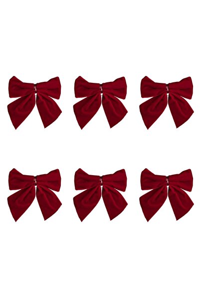 DD SHOP Set Fundite Decorative de Craciun Rosii Catifelate 13x14cm - 6buc