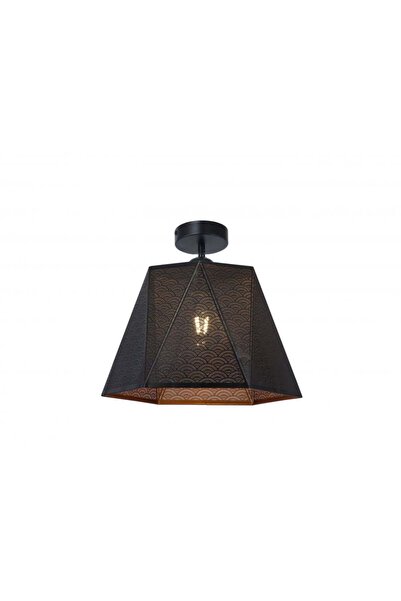 Klausen Plafonieră Hexa KL100047, 1xE27, negru+auriu, IP20