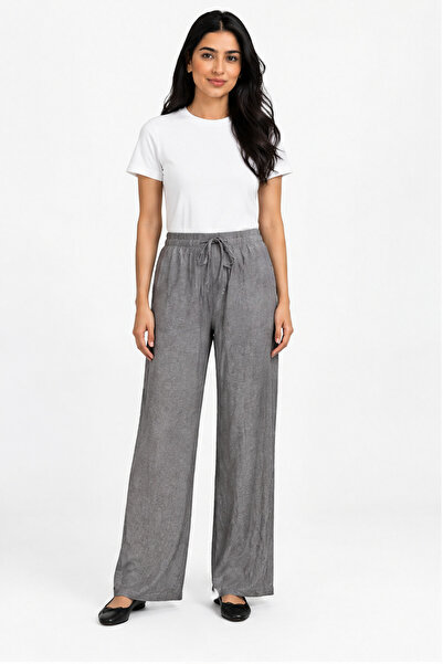 menta Wide-Leg Pants with Drawstring Waist