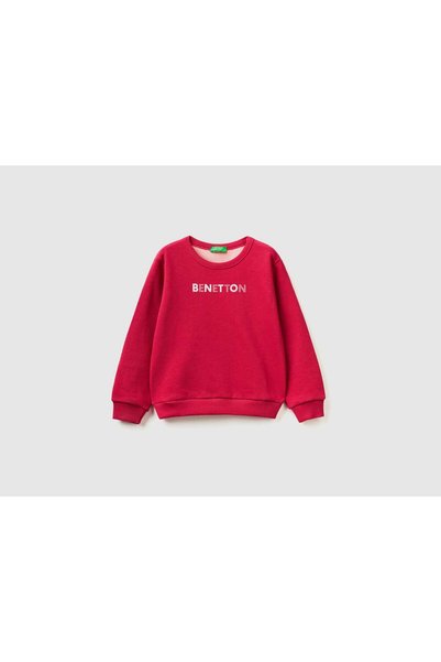 United Colors of Benetton هودي بناتي من القطن العضوي باللون الوردي