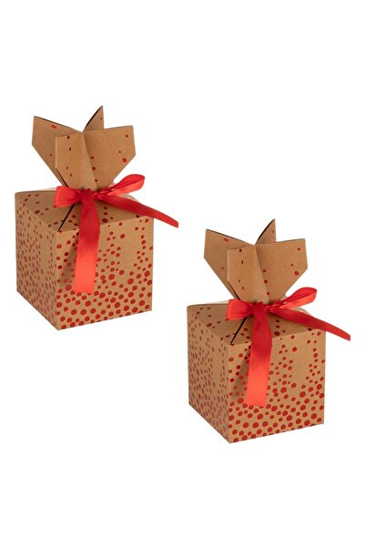 DD SHOP Cutii pentru Cadou din Carton Kraft Buline din Folie Rosii & Panglica...