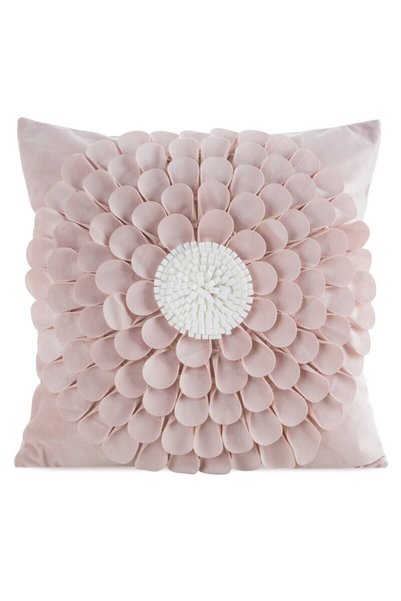 Eurofirany Fata Perna, EUROFIRANY, Flores, 45x45 cm, Roz, Catifea Moale Cu Ap...