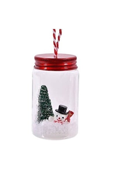 DD SHOP Ornament Brad de Craciun Borcan Transparent Capac Metalic Brazi Om de...