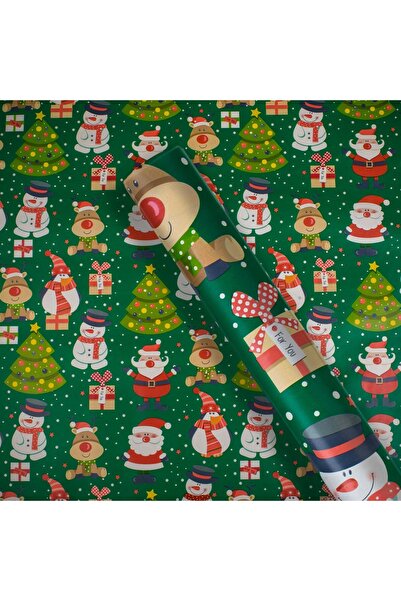 DD SHOP Hartie Ambalaj de Craciun Verde cu Modele 150x70cm - Rola, Produse