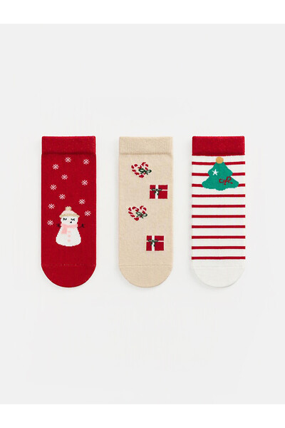 LC Waikiki Quality Pieces from Çelebi Store Embroidered Girls' Socks 3-Piece Set