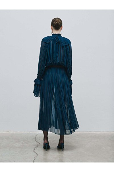 BAQA Piliseli Petrol Color Dress