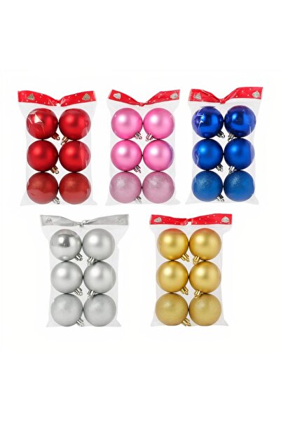More Globuri de Crăciun 6 buc/set cu sclipici 5 cm