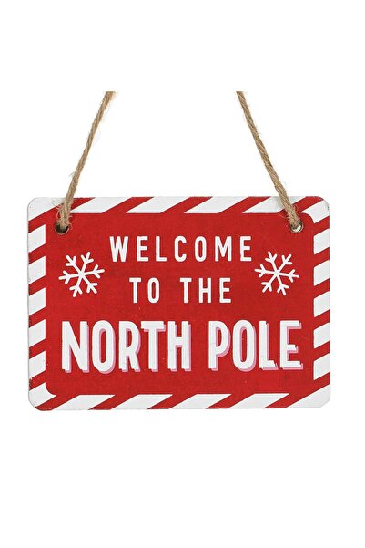 DD SHOP Decoratiune de Craciun din Lemn Placuta "Welcome To The North Pole" c...